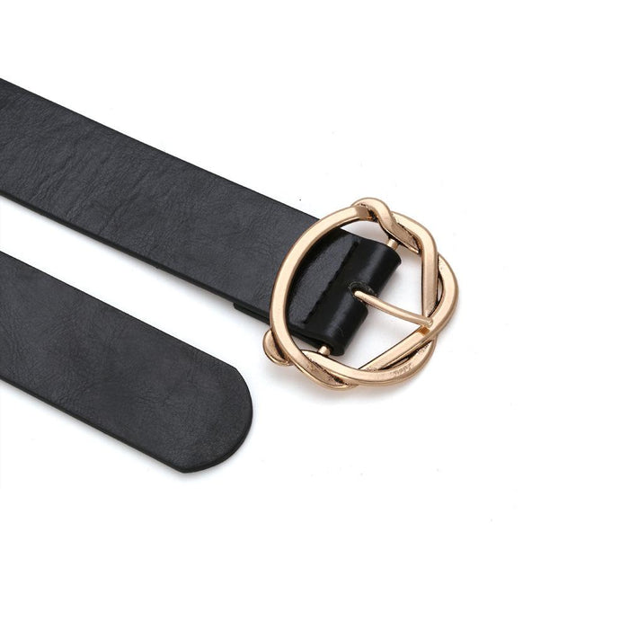 Hollow needle buckle belt Vintage D-shaped alloy belt