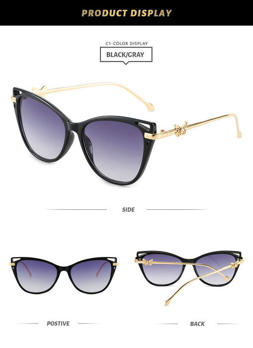 Cat Eye Sunglasses personality butterfly metal sunglasses