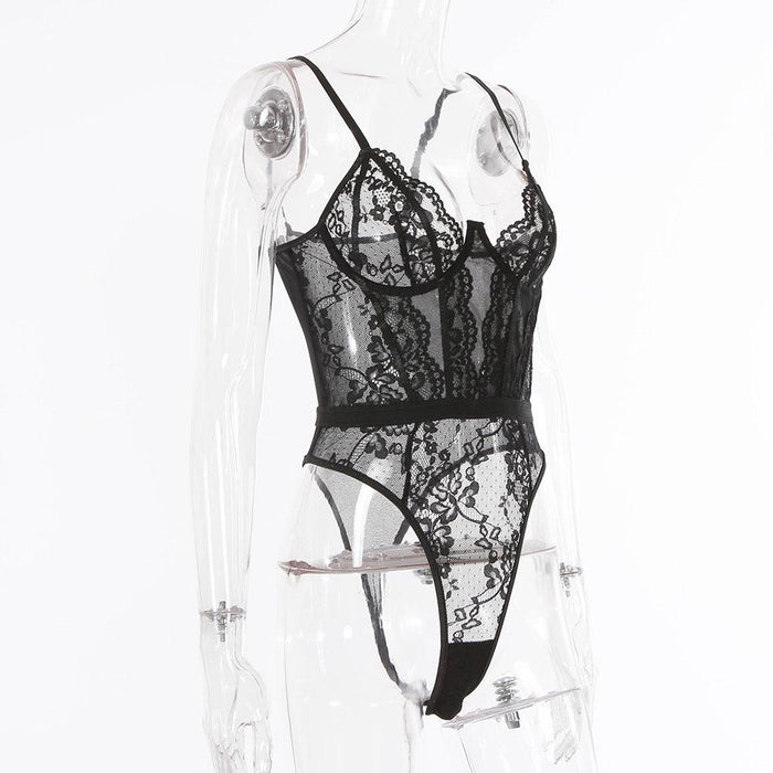 Sexy Lace Lingerie Women Base Layer Underwear Bodysuit