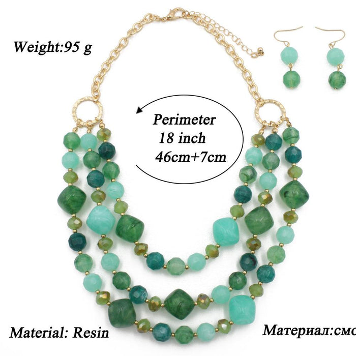 Women's jewelry exaggerated resin multi-layer Necklace accessories