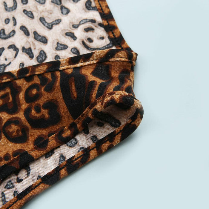 Women's Leopard Print Backless Lingerie Sexy Halter Bodysuit