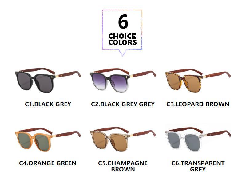 Square meter nail wood grain light luxury Sunglasses