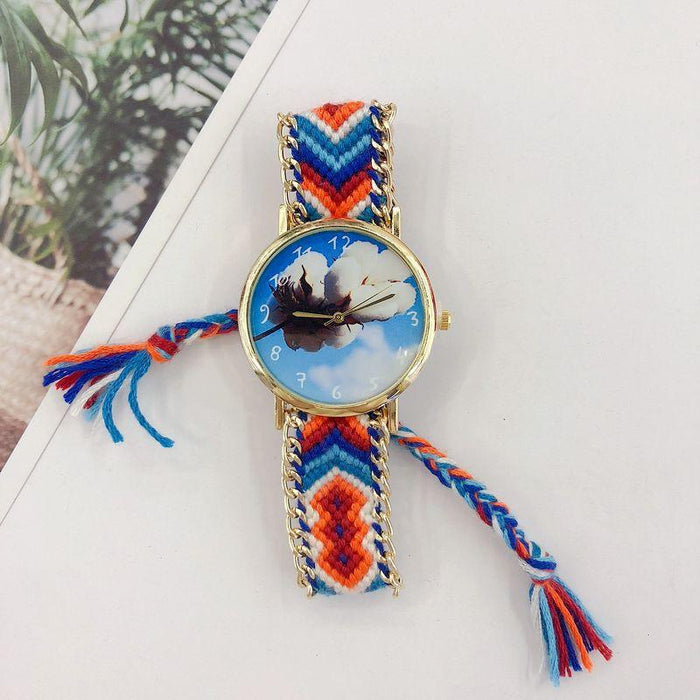 National DIY Woven Bracelet Wool Watch Bohemian Style Women's Watch Quartz Retro