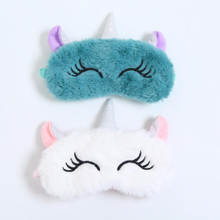 Cartoon Cute Plush Shading Unicorn Blindfold Eye Mask