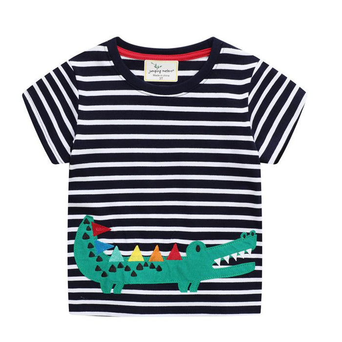Boys' short sleeve T-shirt embroidered dinosaur