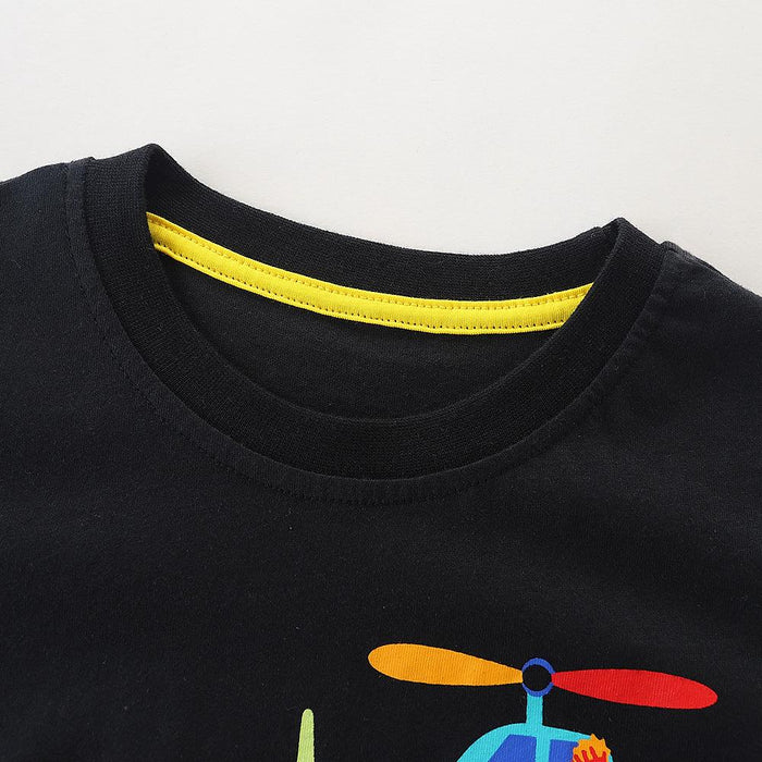 Boys' short sleeve T-shirt cartoon round neck printed children's T-shirt