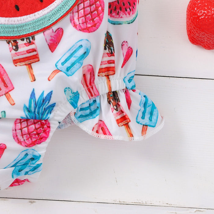 Watermelon full print sleeveless universal cute swimsuit
