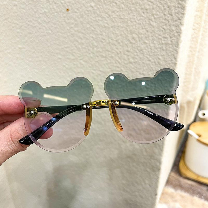 Frameless bear children's sunglasses and sunglasses