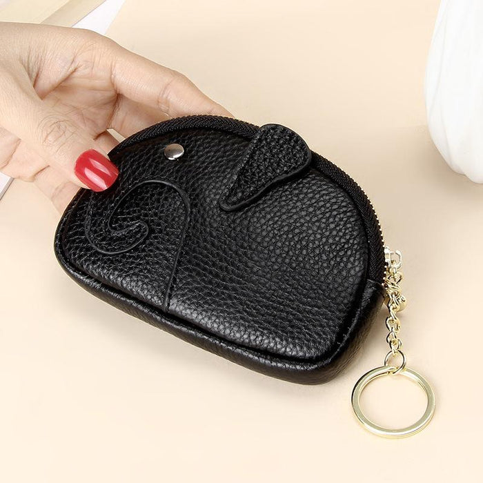 Genuine Leather Cute Elephant Mini Bag Wallet