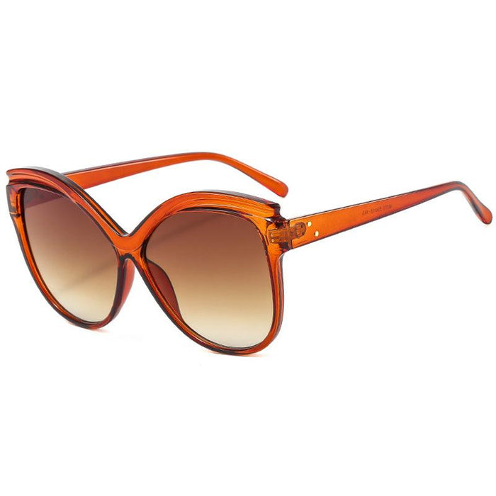Large butterfly frame cat's eye women's color Sunglasses