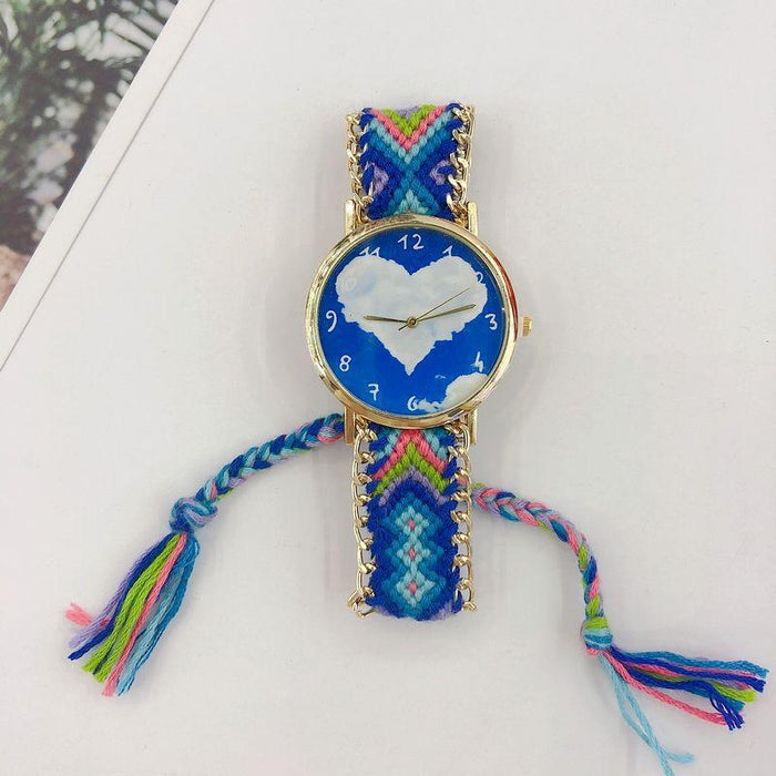 National DIY Woven Bracelet Wool Watch Bohemian Style Women's Watch Quartz Retro