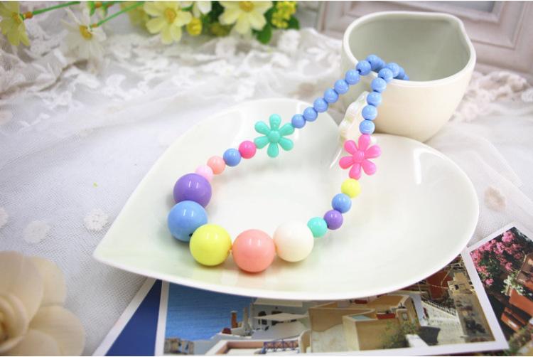 Children's Necklace Colorful Princess Acrylic Necklace