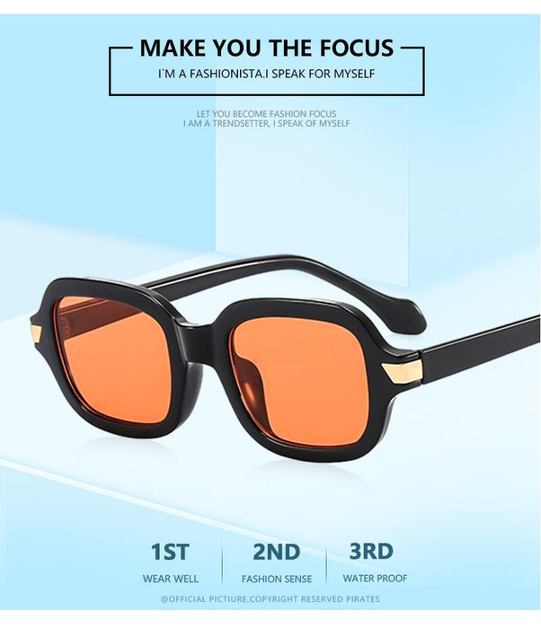 Square small frame color Sunglasses