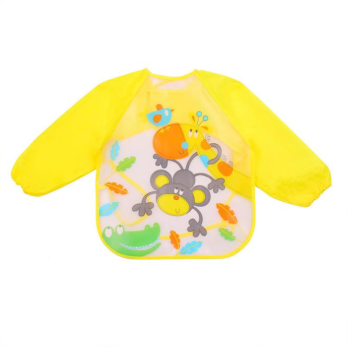 Cute Bibs Waterproof Long Sleeve Apron Children Feeding Smock