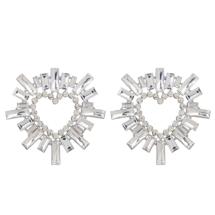 Super Flash Claw Chain Heart Shaped Sunflower Earrings