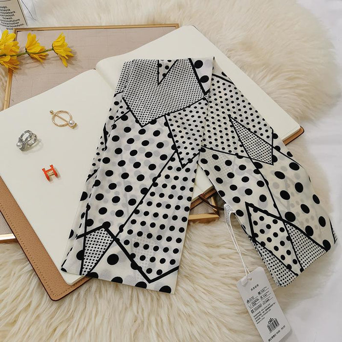 Imitation  scarf thin narrow strip leopard pattern simple waist chain scarf