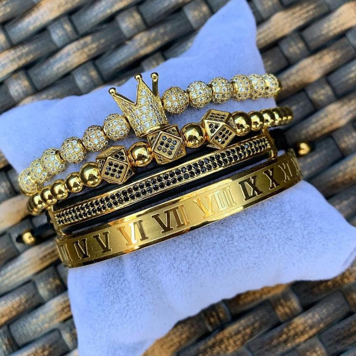 Roman Royal Crown Charm Bracele