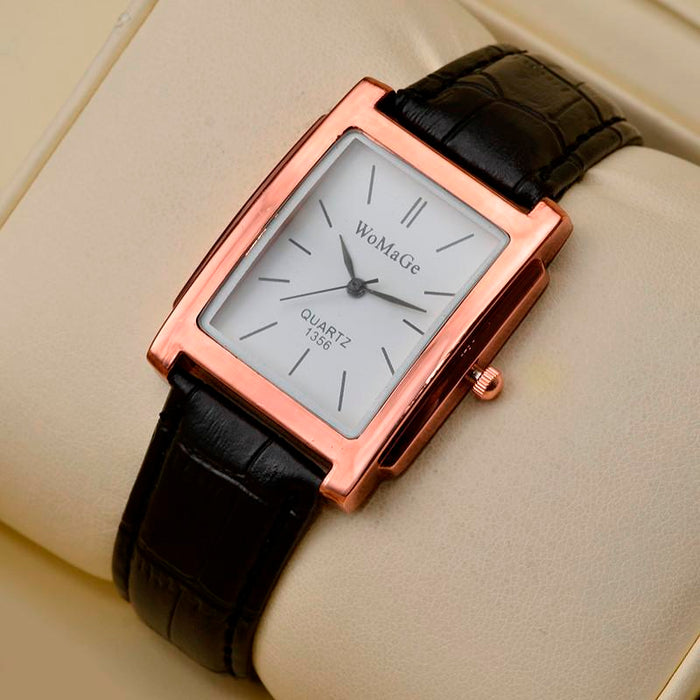 Men Watches Rectangle Quartz Leather Watches Elegant Wristwatch