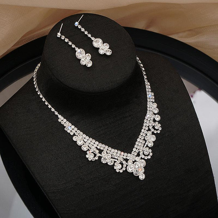 New Fashion Female Jewelry Rhinestone Necklace Earring Set