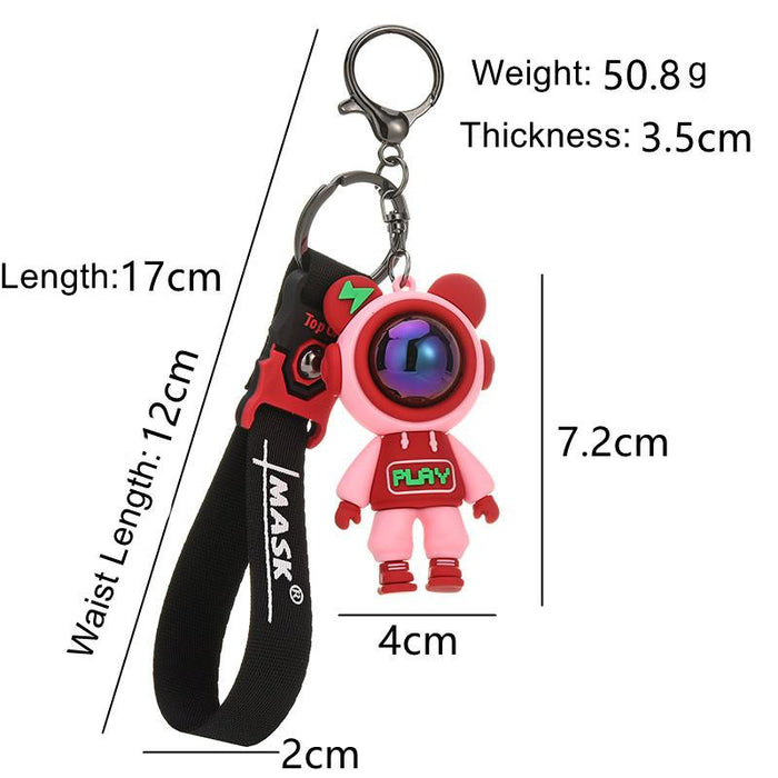 New Creative Epoxy Cool Lightning Bear Keychain Pendant Accessories