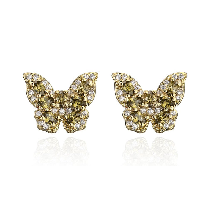 New Fashion Versatile Zircon Butterfly Earrings Stud Earrings