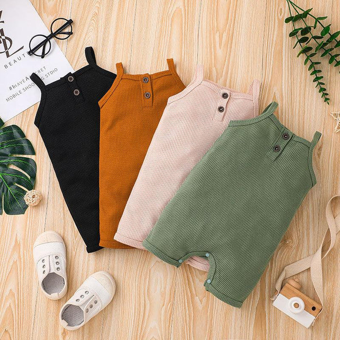 Summer Solid Color Infant Romper