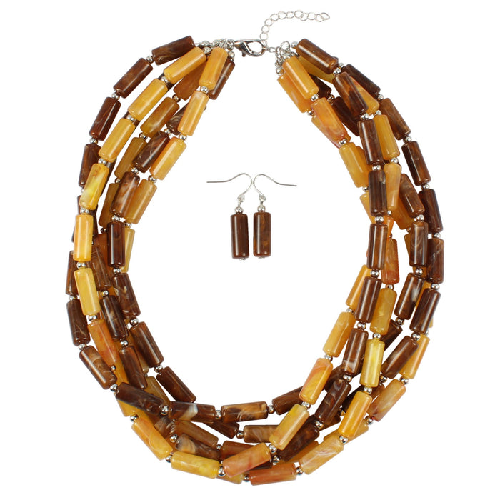 Female Jewelry Two-color Cylindrical Necklace