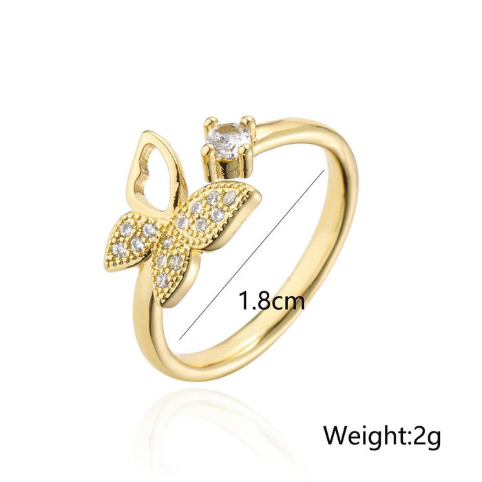 Fashion Simple Gold Color Butterfly Geometric Open Ring