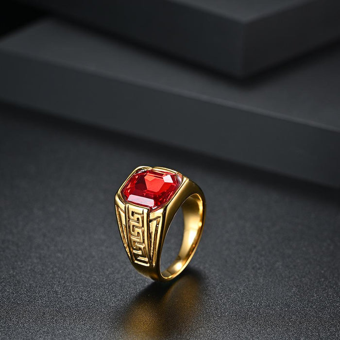 Polished Stainless Steel Gold Plated Ring