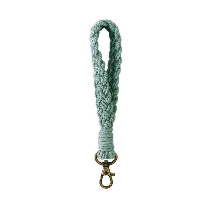 Hand woven cotton rope wristband key chain