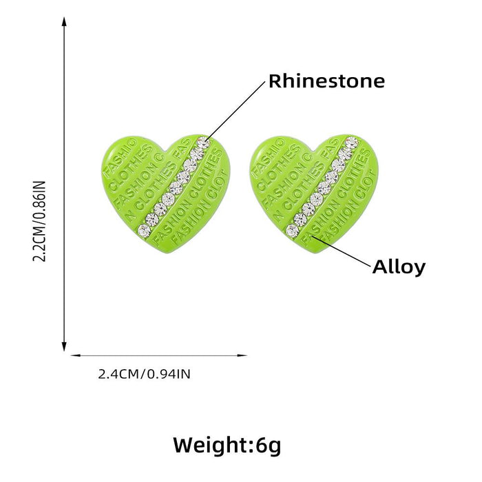 Fashion Design Love Shaped English Letter Earrings Female