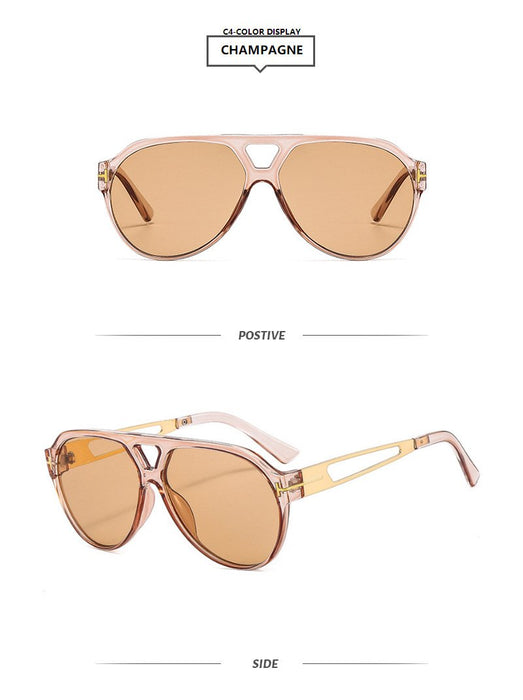 Light luxury double beam large frame toad Sunglasses