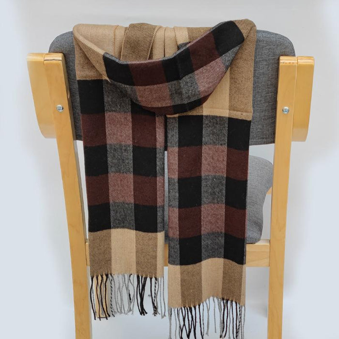 Classic Lattice Soft Scarf Cashmere Plaid Scarves