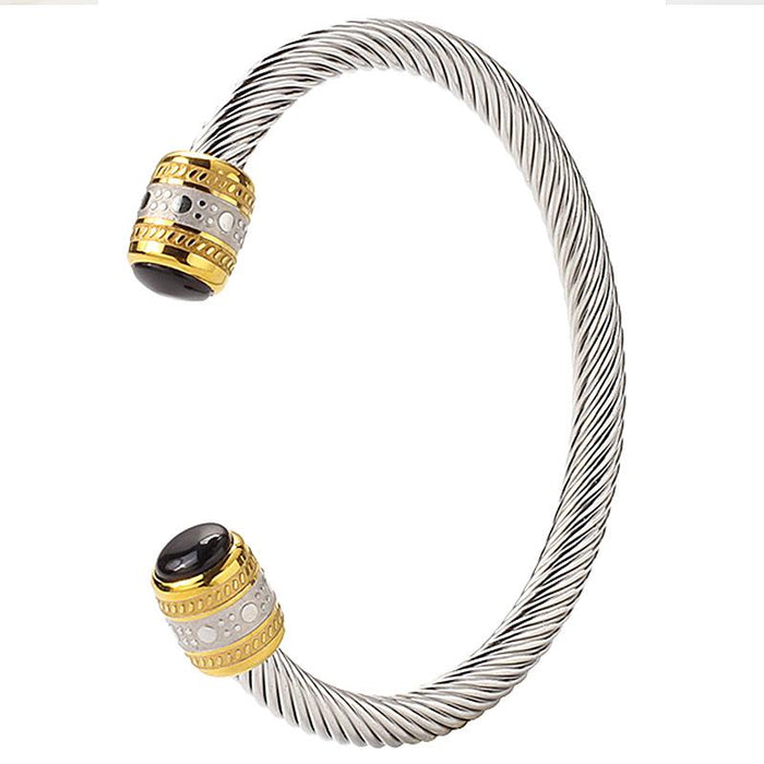 New Titanium Steel Bracelet Twisted Wire Fashion Silver Color Bracelet Bangle