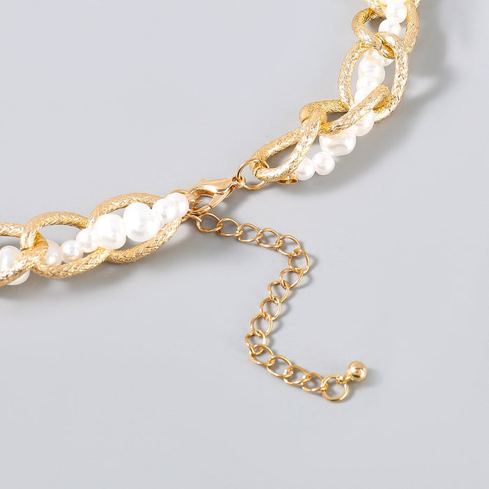 Women's Jewelry Vintage Simple Pearl Winding Necklace