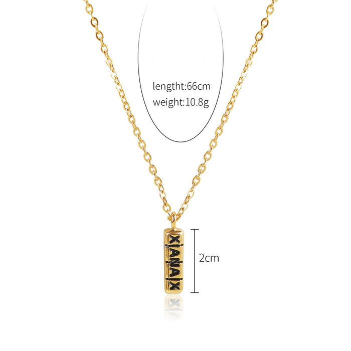 Punk Hip-hop Letter Full Diamond Necklace