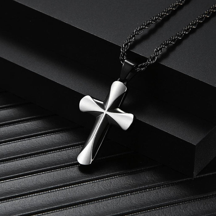 Men's Titanium Steel Stainless Steel Cross Pendant Necklace