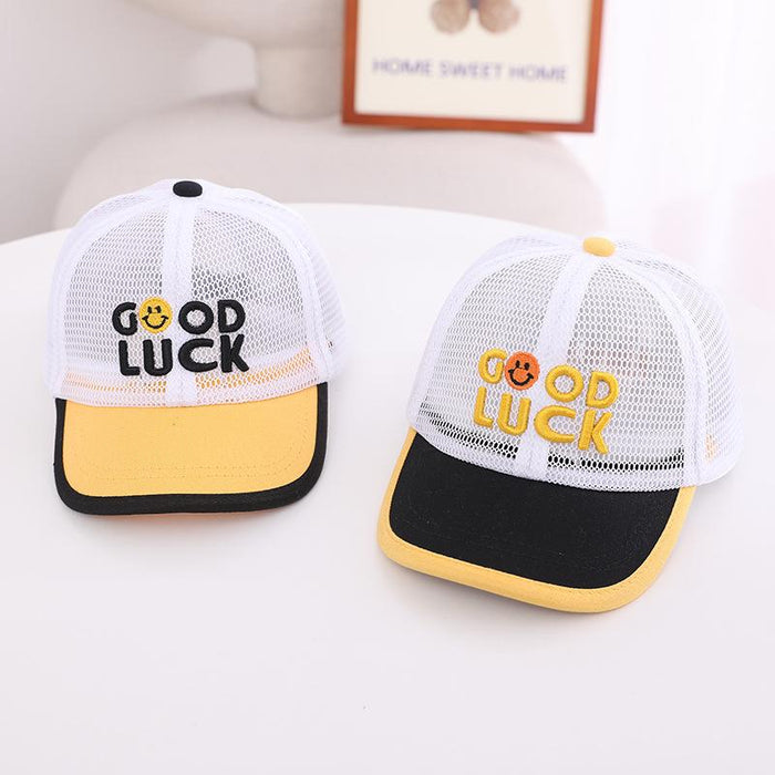 Summer GOOD Smiley Kids Mesh Sunshade Mesh Cap
