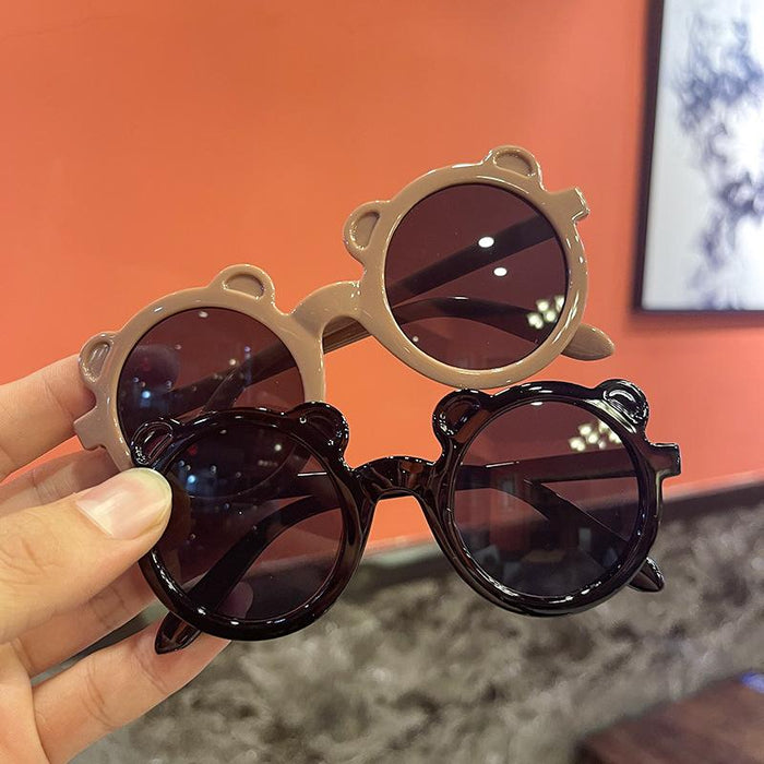 Children's round frame bear sunglasses and sunglasses