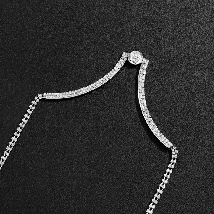 Geometric U-shaped Full Drill Sexy Chest Chain