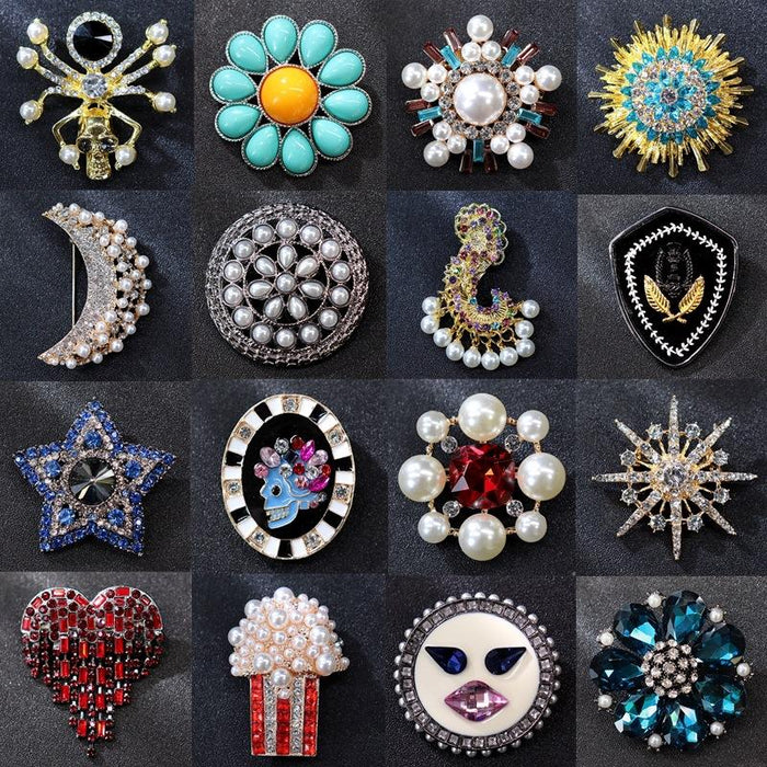 Multi Styles of Exquisite Brooch Vintage Women's Suit Accessories