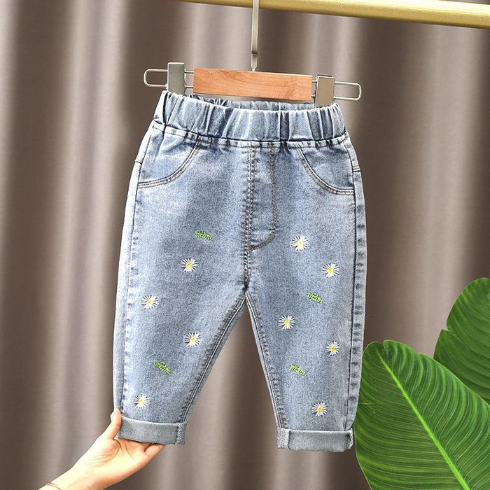 Girls Casual Cartoon Winter Jeans For 2-6 Years