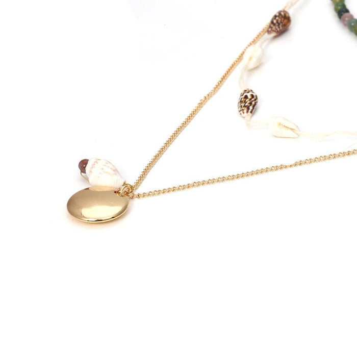 3pcs/set Hand Woven Bohemian Conch Bead Pendant Necklace