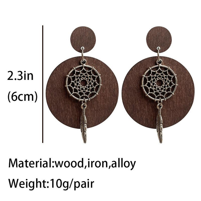 Simple Retro Personality Exaggerated Wooden Bohemian Women's Earrings