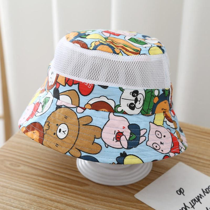 Summer Cartoon Print Children's Outdoor Mesh Hat