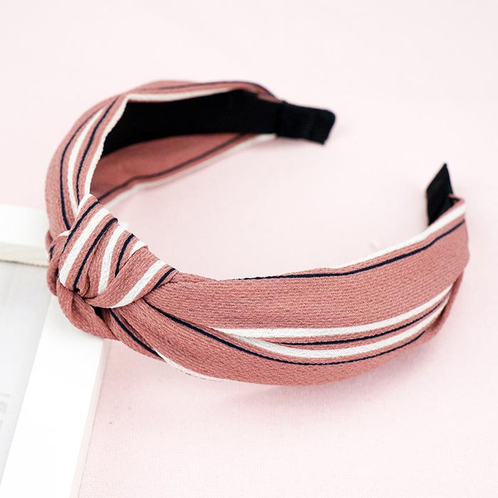 New Flower Headband Women Solid Color Knotted Hairband