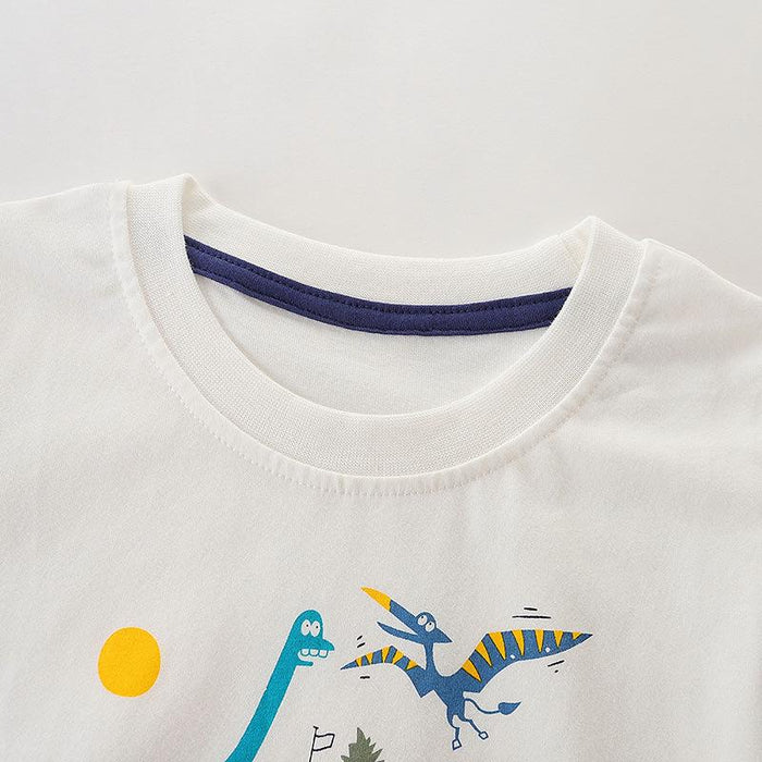 Children's round neck cartoon printed bottom shirt