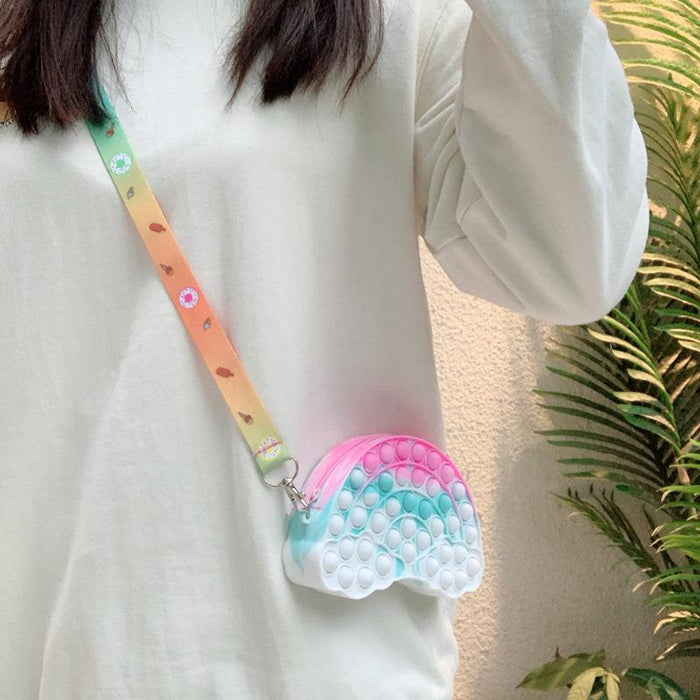 Rainbow Cloud Coin Purse Toy Silicone Diagonal Span