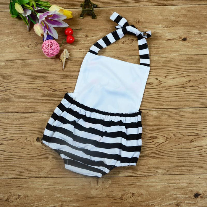 Cute fawn stripe hanging neck suspender ha Yi one-piece clothes