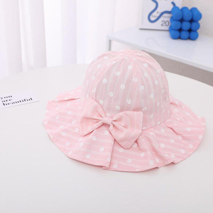 Cute Polka Dot Bow Children's Sun Hat